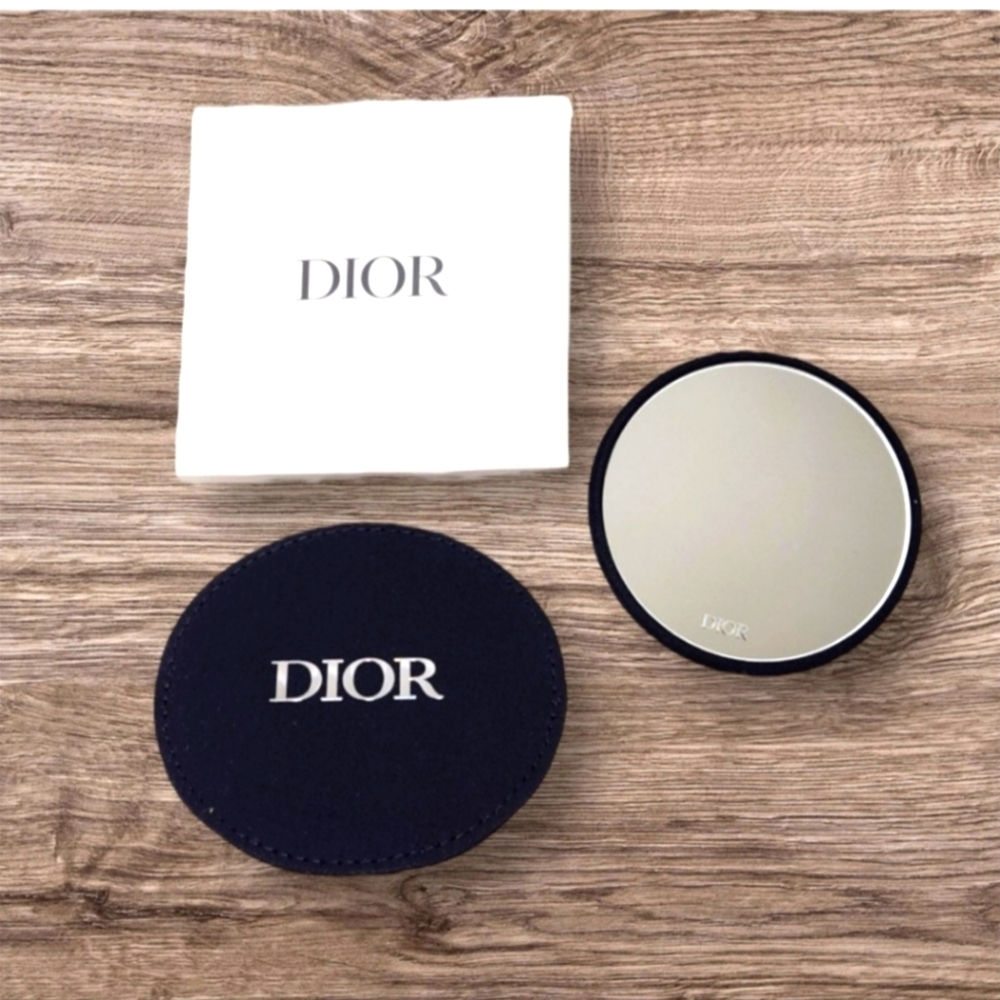 Dior Navy Blue Round Compact Mirror in Sleeve & In Box